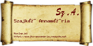 Szajkó Annamária névjegykártya